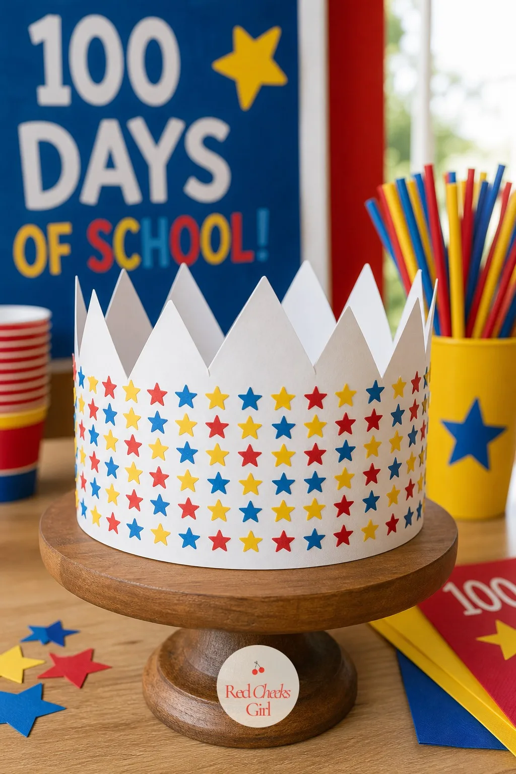 The Hundred-Day Paper Crown — A plain party crown says birthday, not milestone. 100th day of school ideas