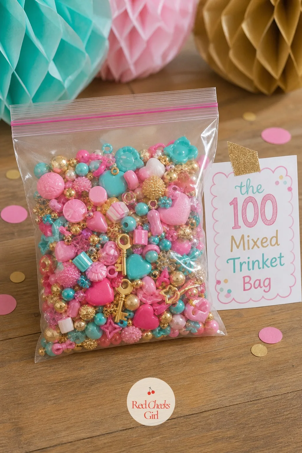 The 100 Mixed Trinket Bag — The laziest project on this whole list, and still, it counts. 100th day of school projects