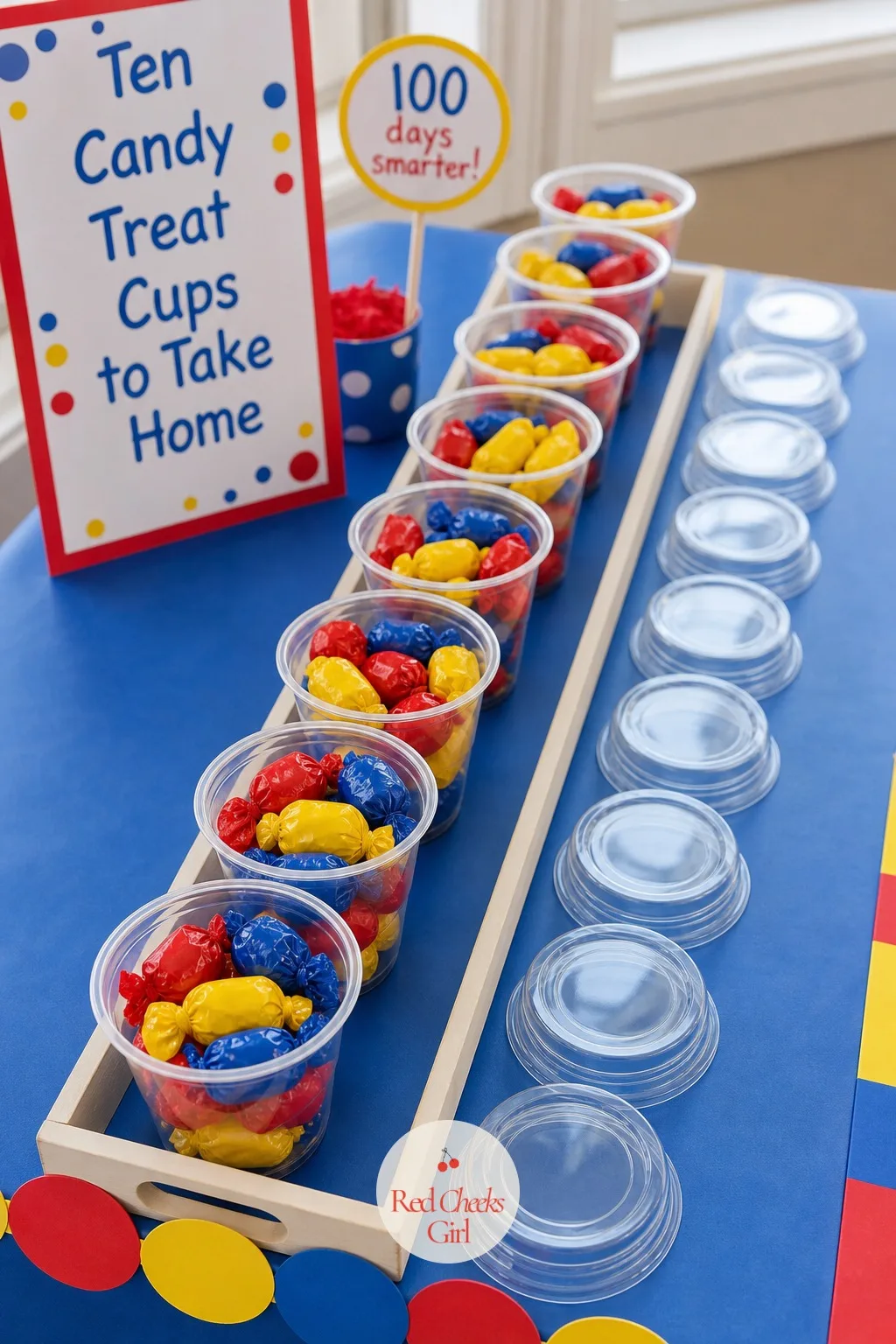 Ten Candy Treat Cups to Take Home — A grab bag of mixed candy gets eaten in the car and forgotten by dinner. 100th day of school ideas