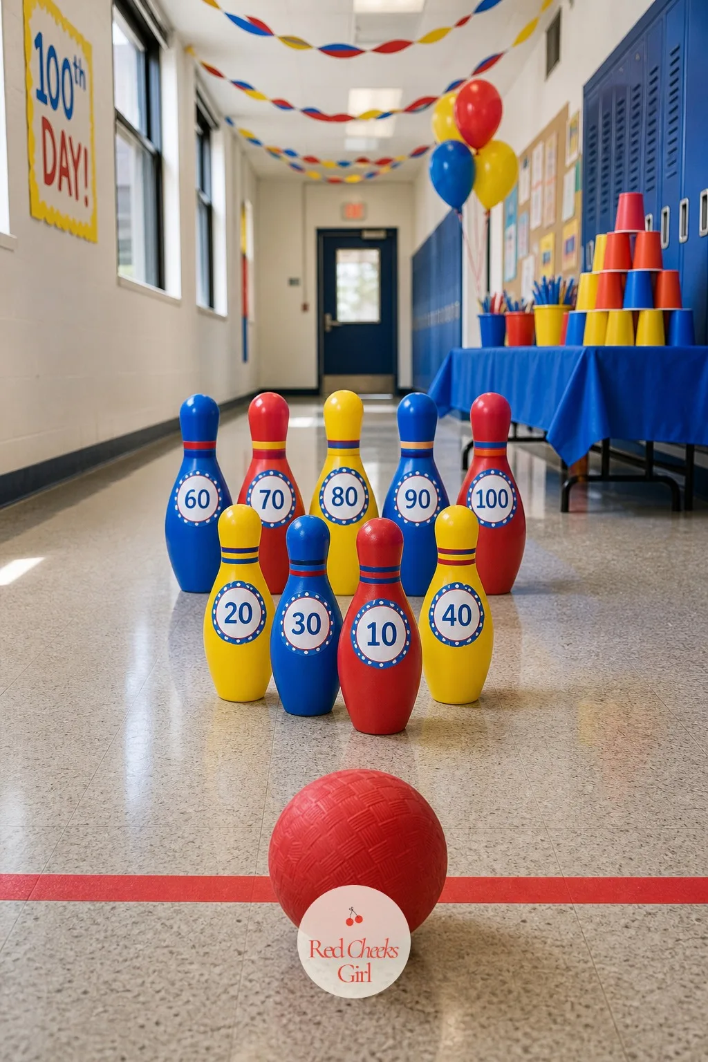 Ten-Pin Countdown Bowling — Regular bowling scores points nobody tracks past the first frame. 100th day of school ideas
