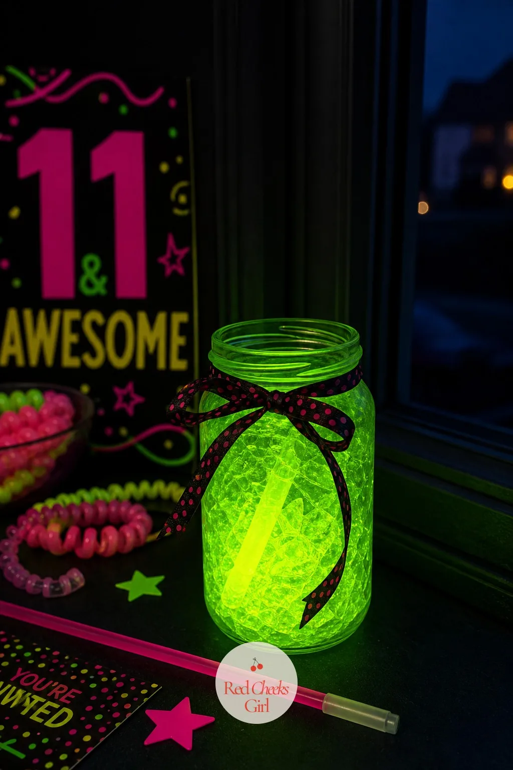 A DIY Glow Jar Nightlight — This is the thing she actually keeps on her nightstand afterward. 11th birthday party ideas