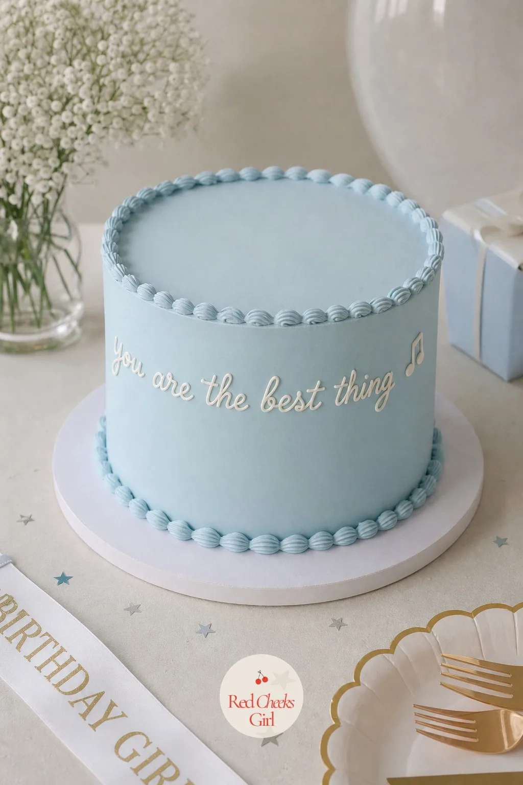Cake Piped With Lyrics From Her Favourite Song — Every friend group has one song that belongs to her, and a line from it piped in flowing script round the side
