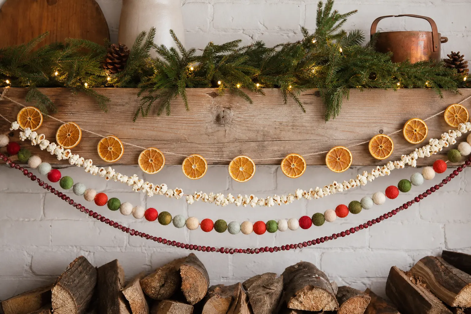 22 DIY Christmas Garlands Made From Oranges, Popcorn, Felt Balls and Other Pantry-Shelf Treasures