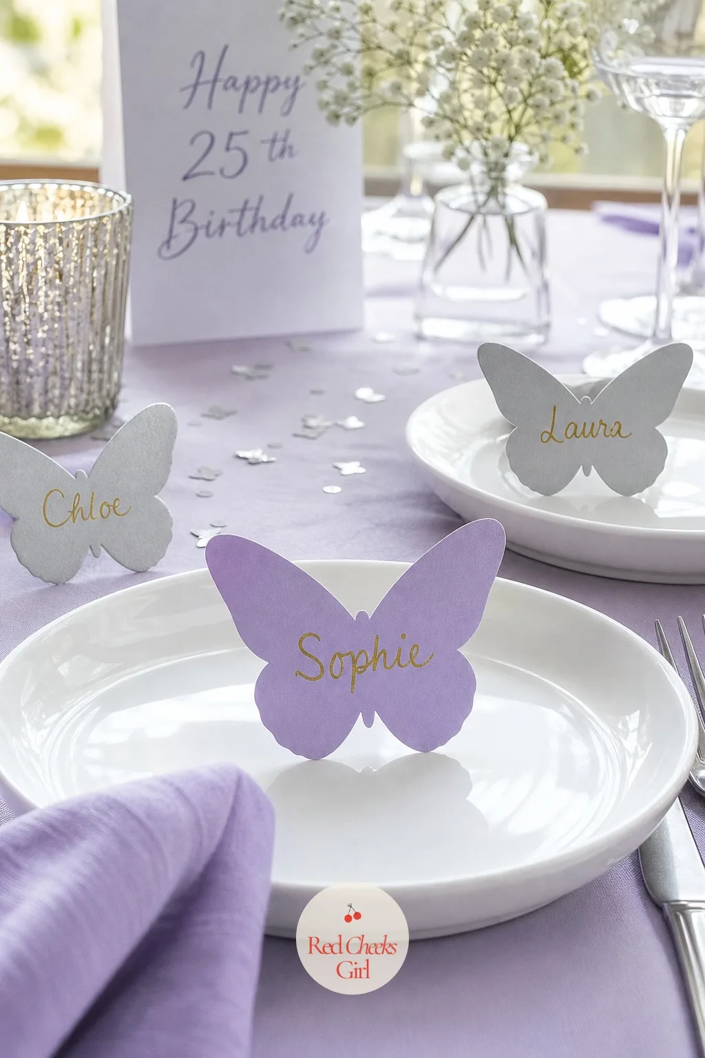Butterfly Tag Place Cards — The smallest detail on the table, and the one guests remember finding at their seat. 25th birthday ideas for her