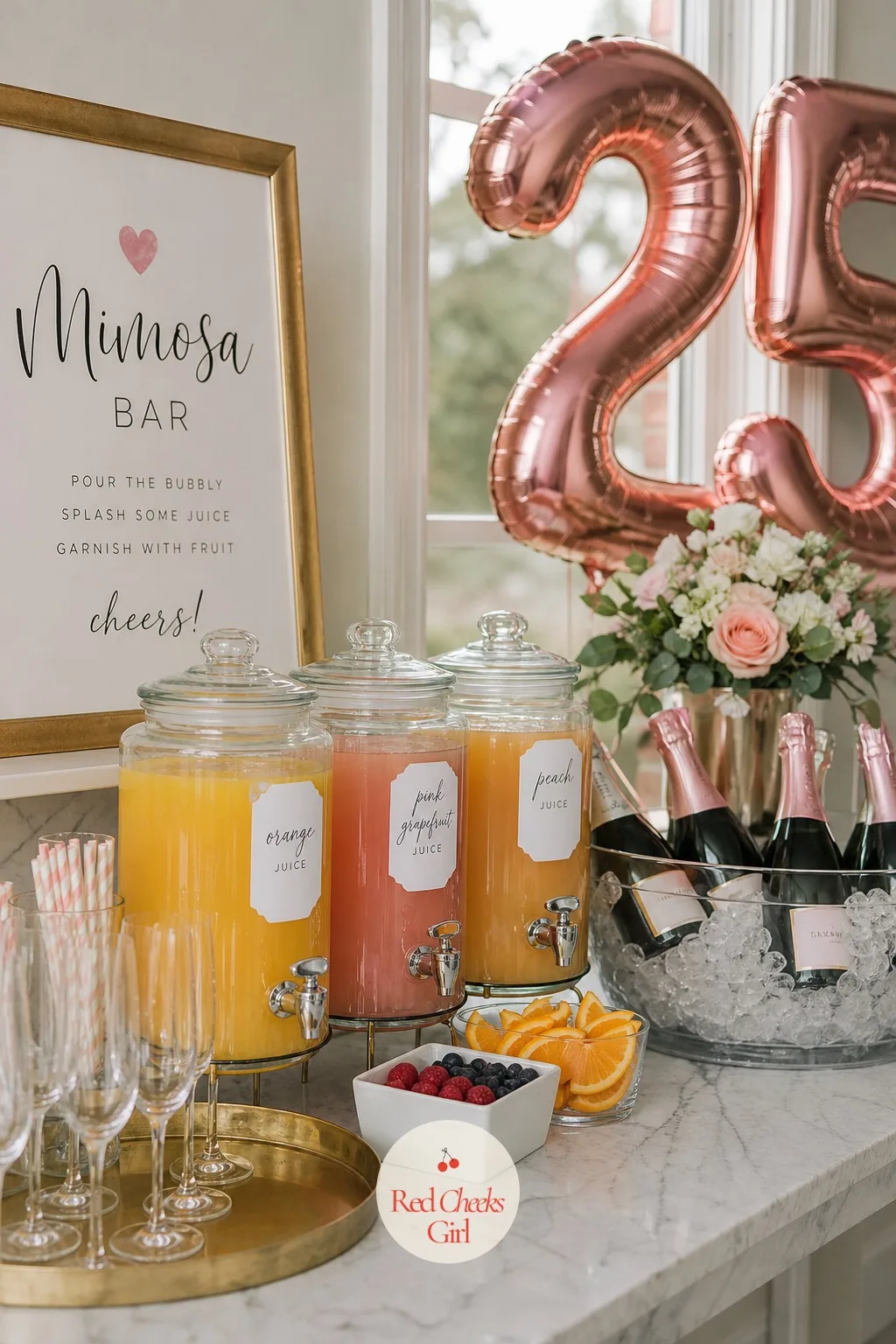 Mimosa Bar — Brunch is the one meal twenty five year olds never get tired of, and a bar beats a jug every time because everyone gets to build their own. 25th