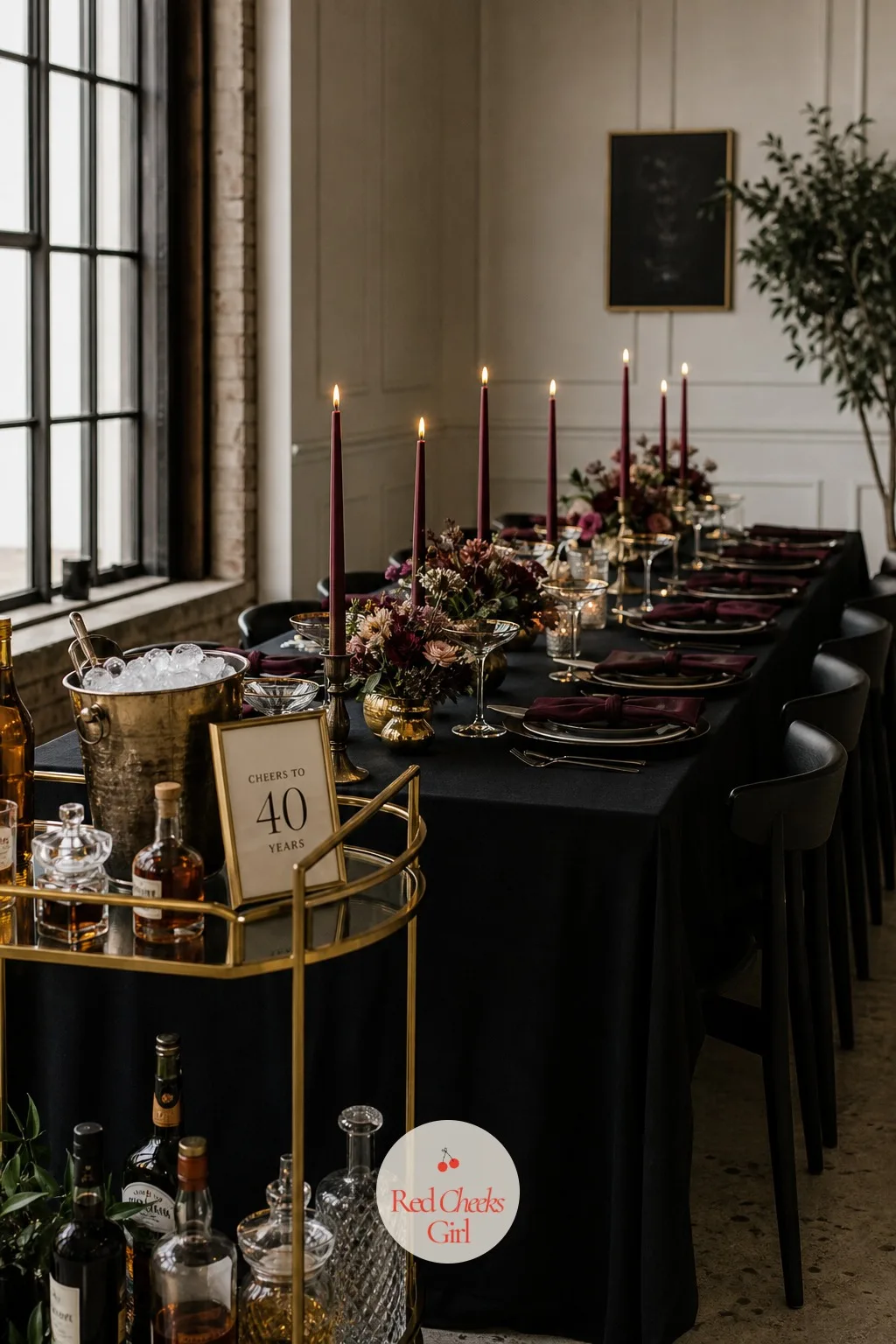 A Chic Candlelit Dinner with a Cocktail Cart — If she would rather sit than dance, this version still feels like an occasion and not just another dinner out.