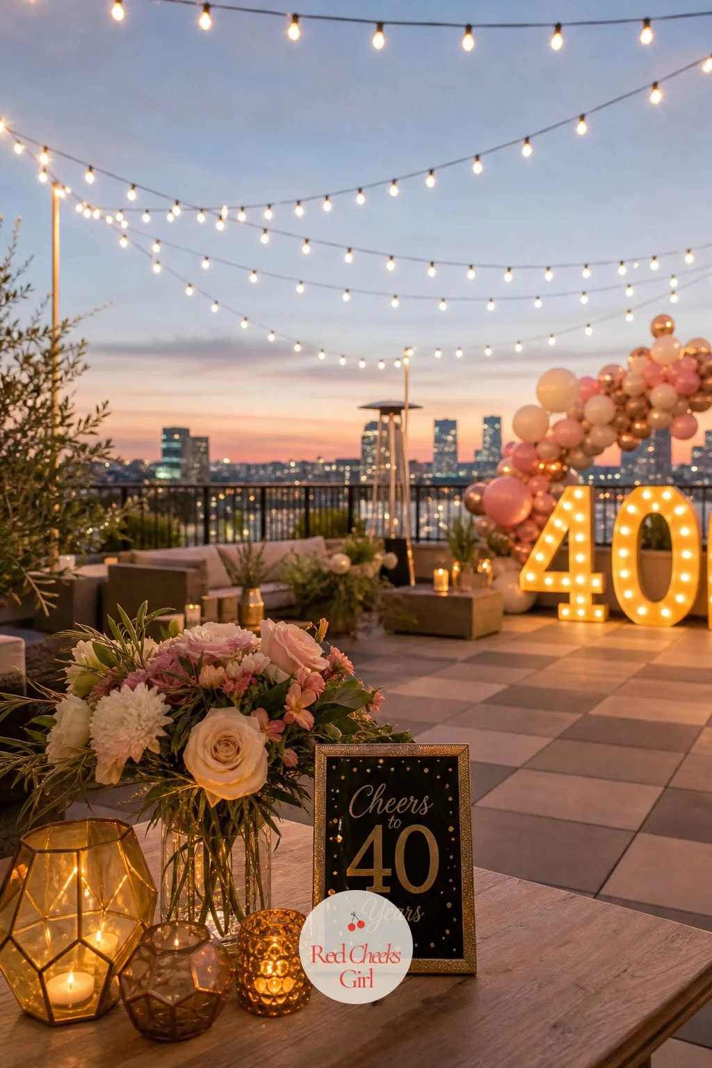 A Rooftop or Garden Party Under String Lights — Some birthdays want four walls and some want the sky, and this one is for the woman who would rather watch the