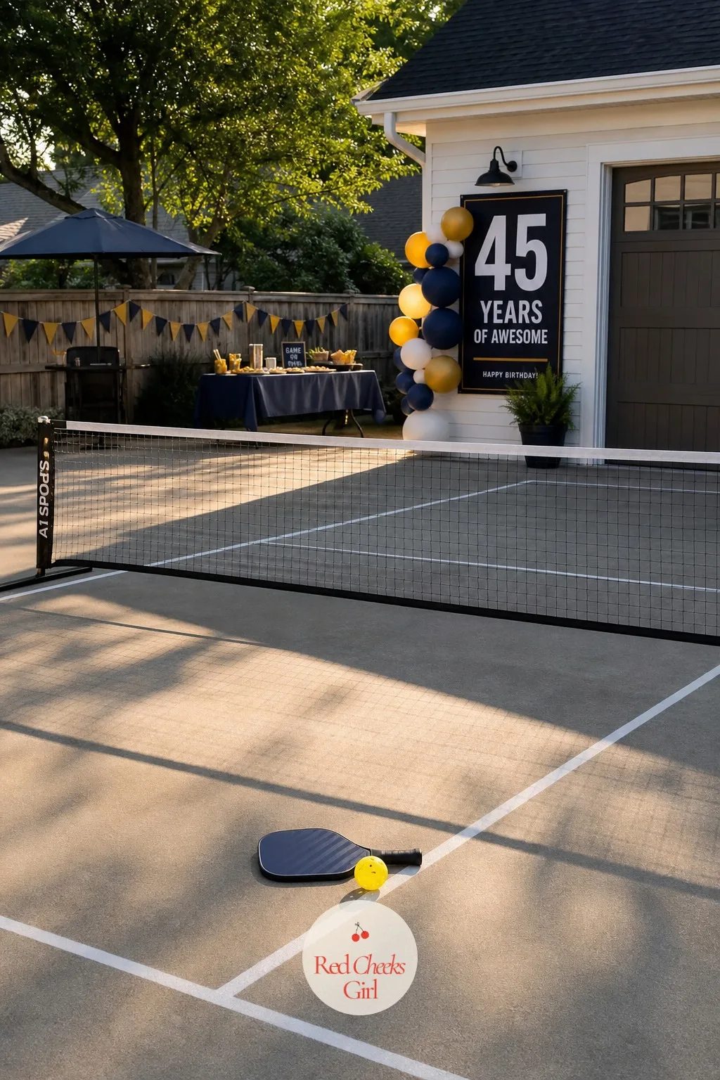 A Backyard Pickleball or Padel Tournament — He already owns a paddle, and asking him to sit still on his own birthday rarely goes well. 45th birthday ideas for