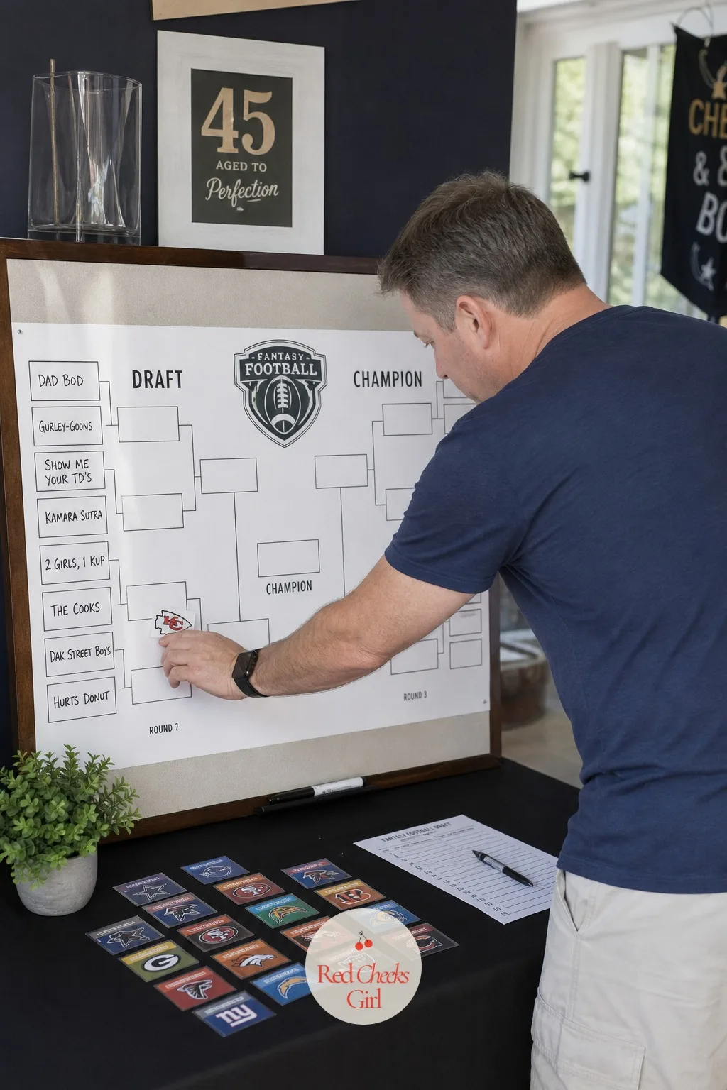 A Fantasy Draft or Bracket Challenge Station — He coaches his kids' team most weekends, so give him a draft of his own for once. 45th birthday ideas for him
