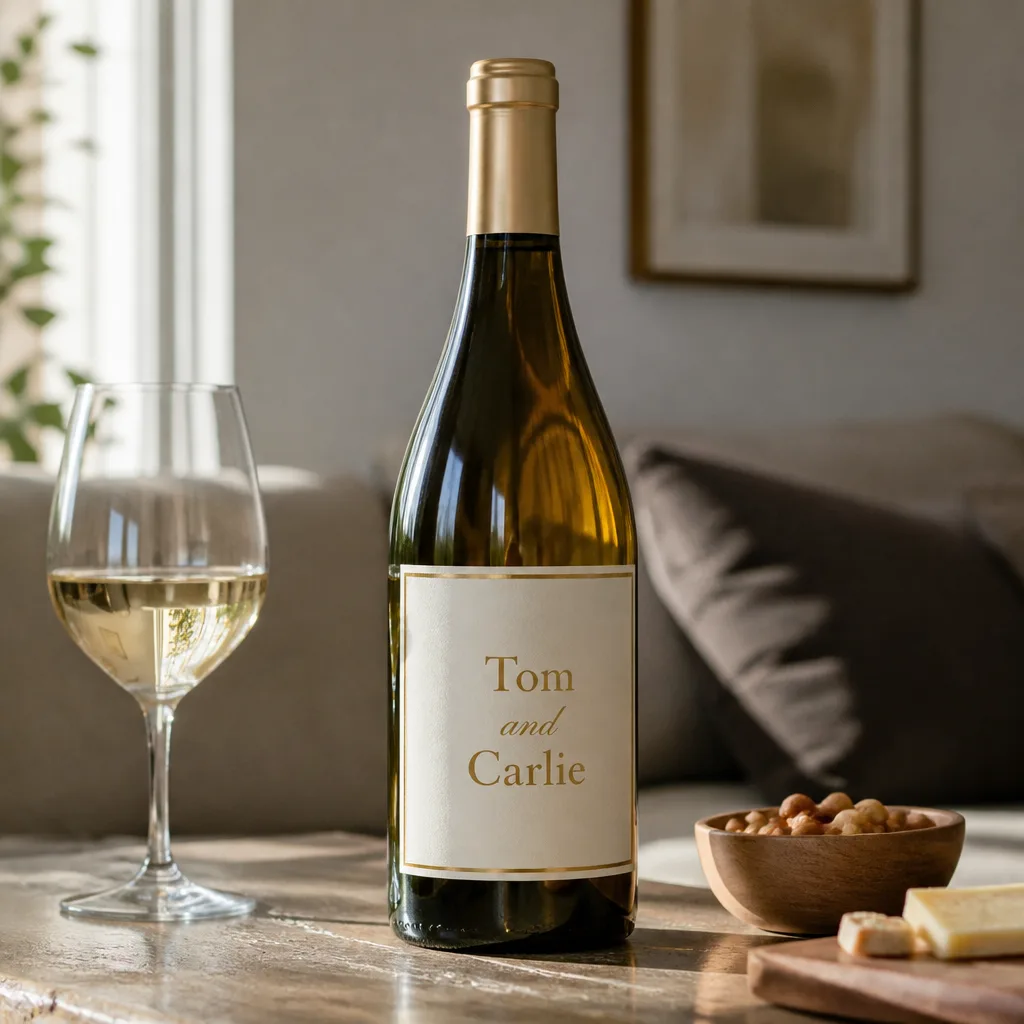 Custom Wine Labels — A bottle of wine is a fine gift and a forgettable one, gone by the end of dinner. 50th anniversary gifts