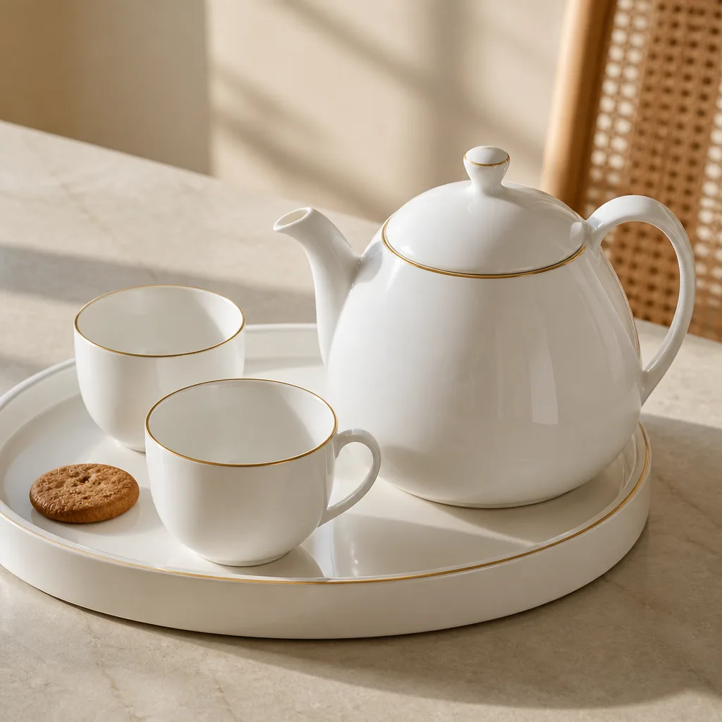 Gold-Rimmed Tea Set — They already own enough mugs. 50th anniversary gifts