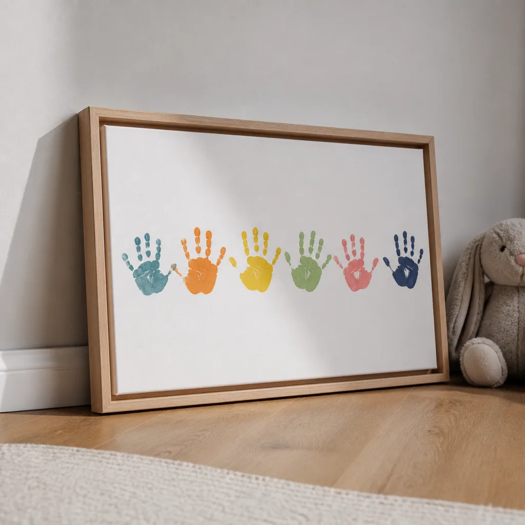 Grandkids Handprint Art — The grandchildren cannot buy anything on this list themselves, but they can leave a mark on it, literally. 50th anniversary gifts
