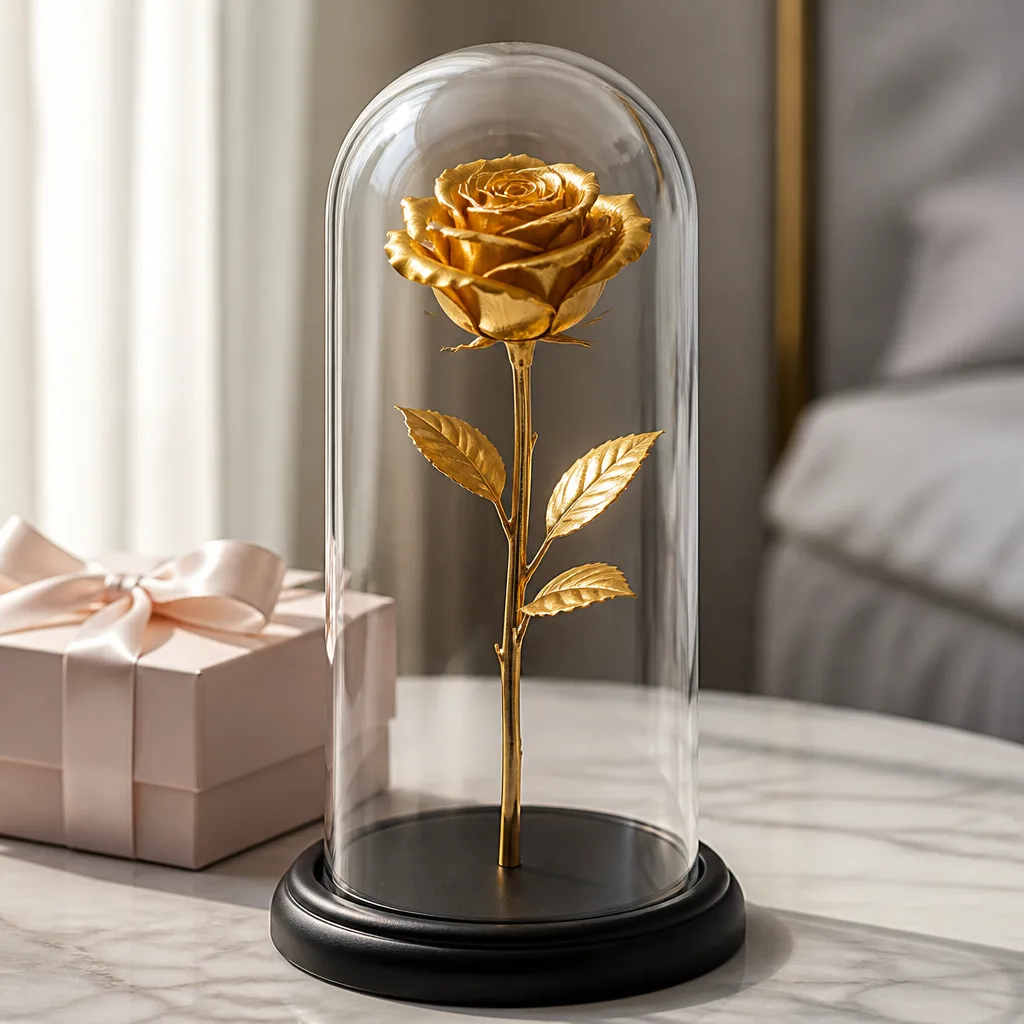 Preserved Golden Rose — A bouquet is beautiful for about a week and gone before anyone remembers to photograph it. 50th anniversary gifts