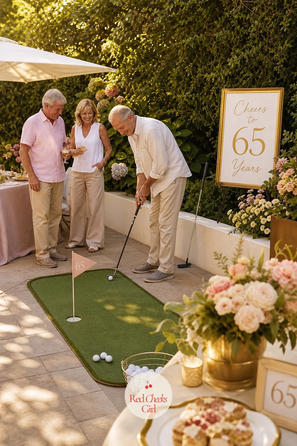 Backyard Putting Green Corner — If golf has eaten up every Saturday for the last twenty years, give it a corner at the party instead of pretending it does not