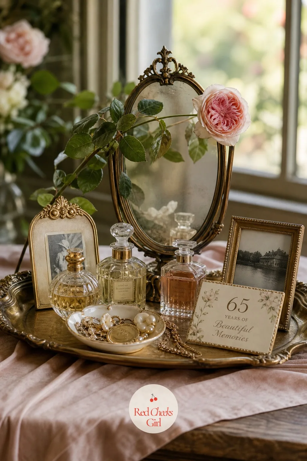 Vanity Table Tribute — Some women collect perfume bottles the way others collect art, and a table built around that habit says more than any sign could. 65th