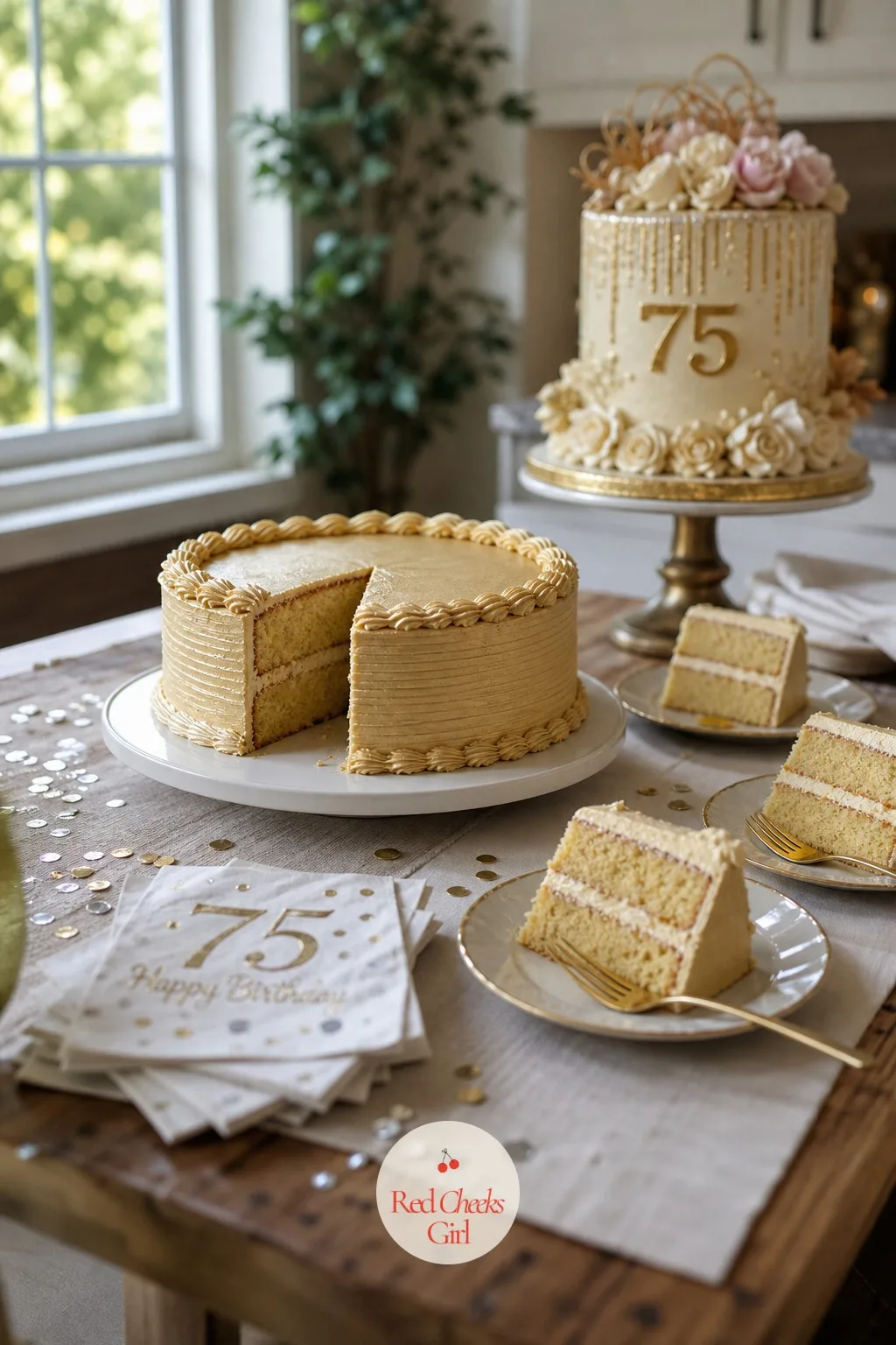 A Plain Cutting Cake Kept Beside the Display Cake — The cake that gets wheeled out, candles lit and photographed from every angle, is rarely the cake that