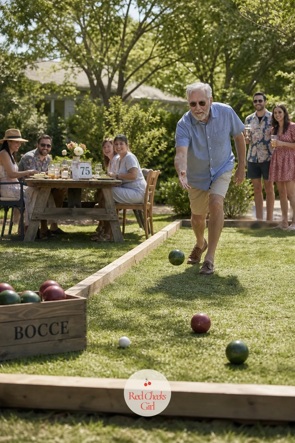 Backyard Barbecue with Bocce — A barbecue with nothing to do but eat leaves the afternoon sagging by three o'clock. 75th birthday ideas for dad
