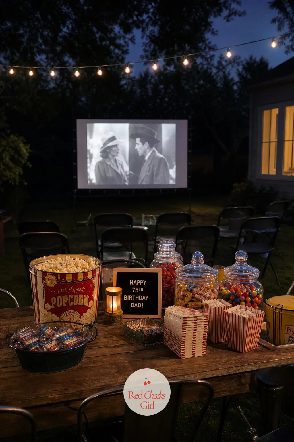 Retro Movie Night with Snacks from His Youth — A party that ends at dessert leaves the evening half used. 75th birthday ideas for dad
