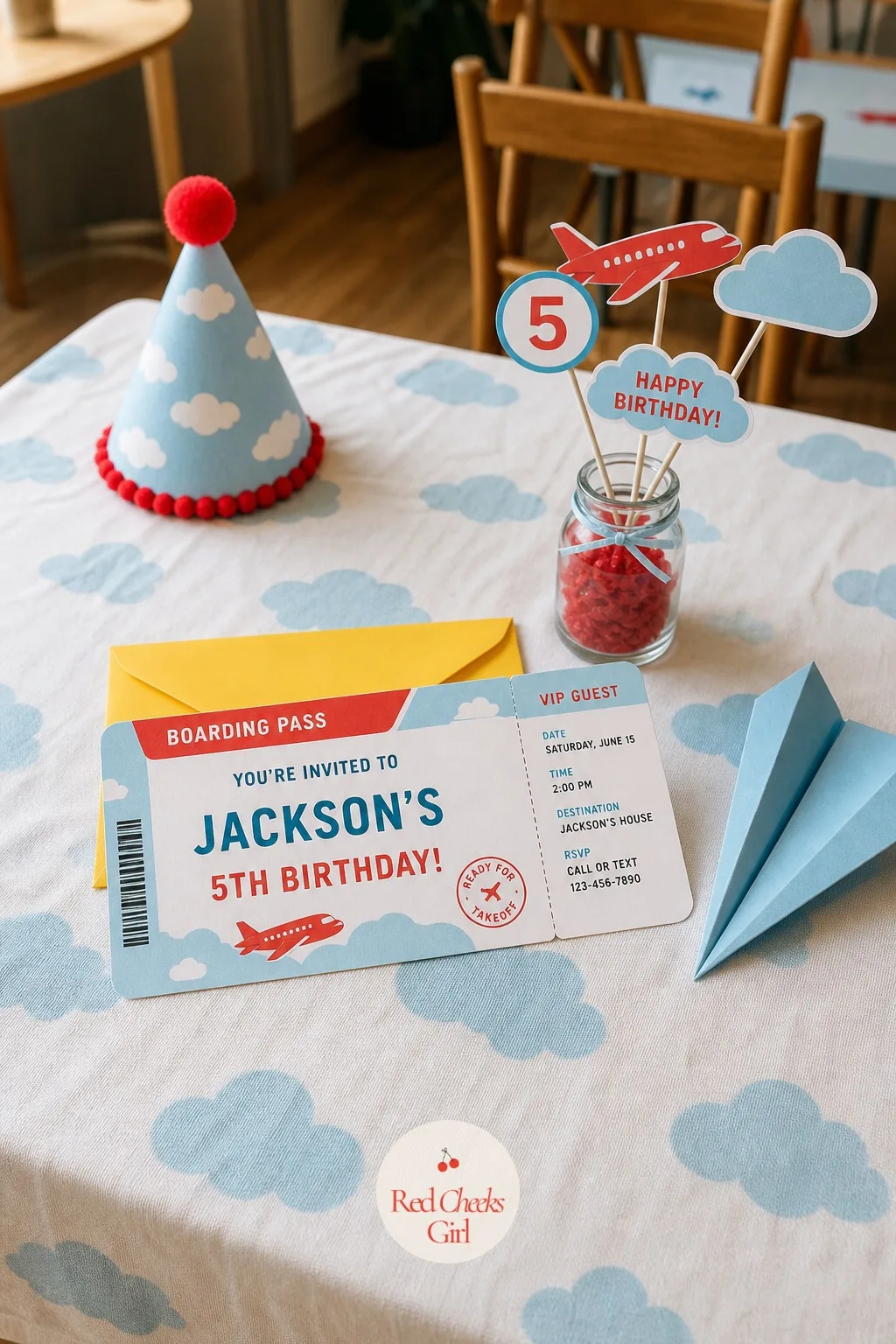 Boarding Pass Invitation Card — This is the piece that decides everything else before a single balloon goes up, so it is worth the extra few minutes. Airplane