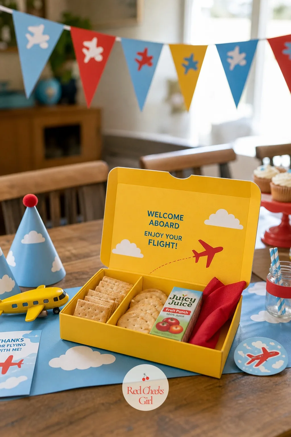 In-Flight Snack Box Favor — If a bag feels like too little and a suitcase too much, meet in the middle with a favour shaped like an actual in-flight meal tray.