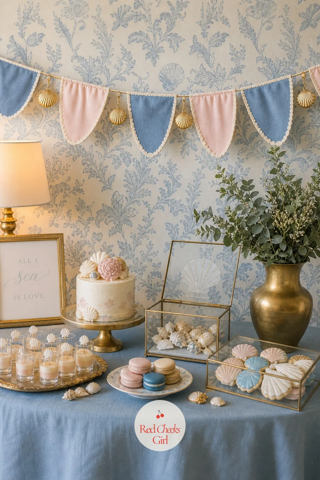 A Shell Garland Strung Over the Dessert Table — A doorway or a dessert table with nothing above it looks unfinished next to a canopy this considered elsewhere