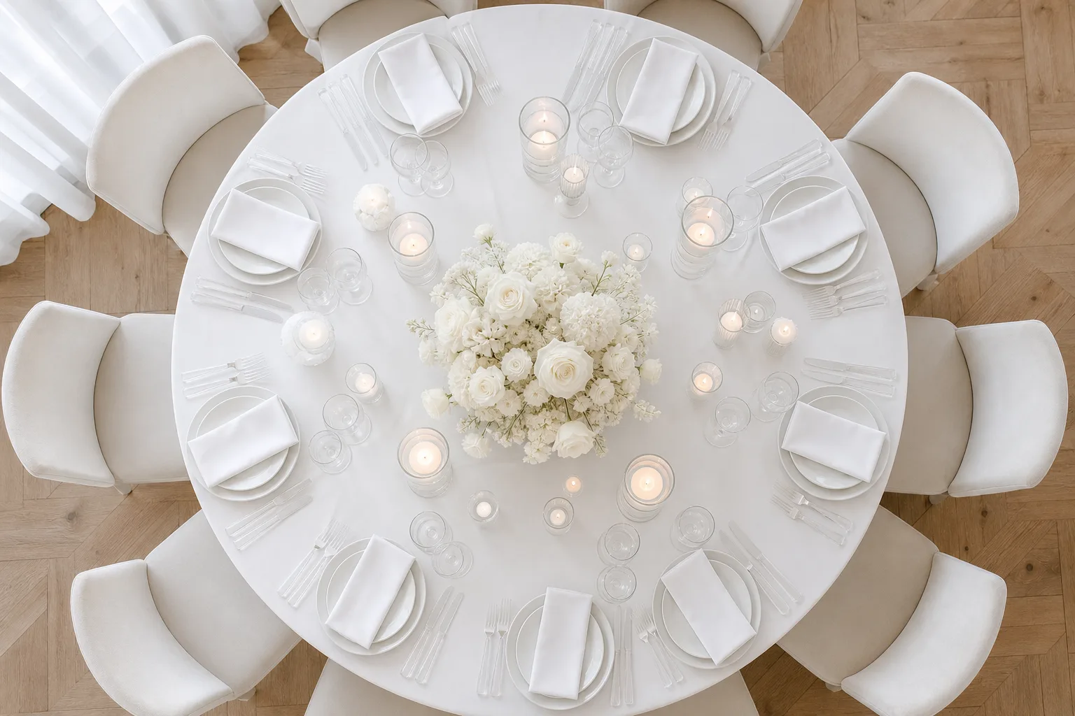 22 All White Wedding Decor Ideas That Look Calm and Luxurious