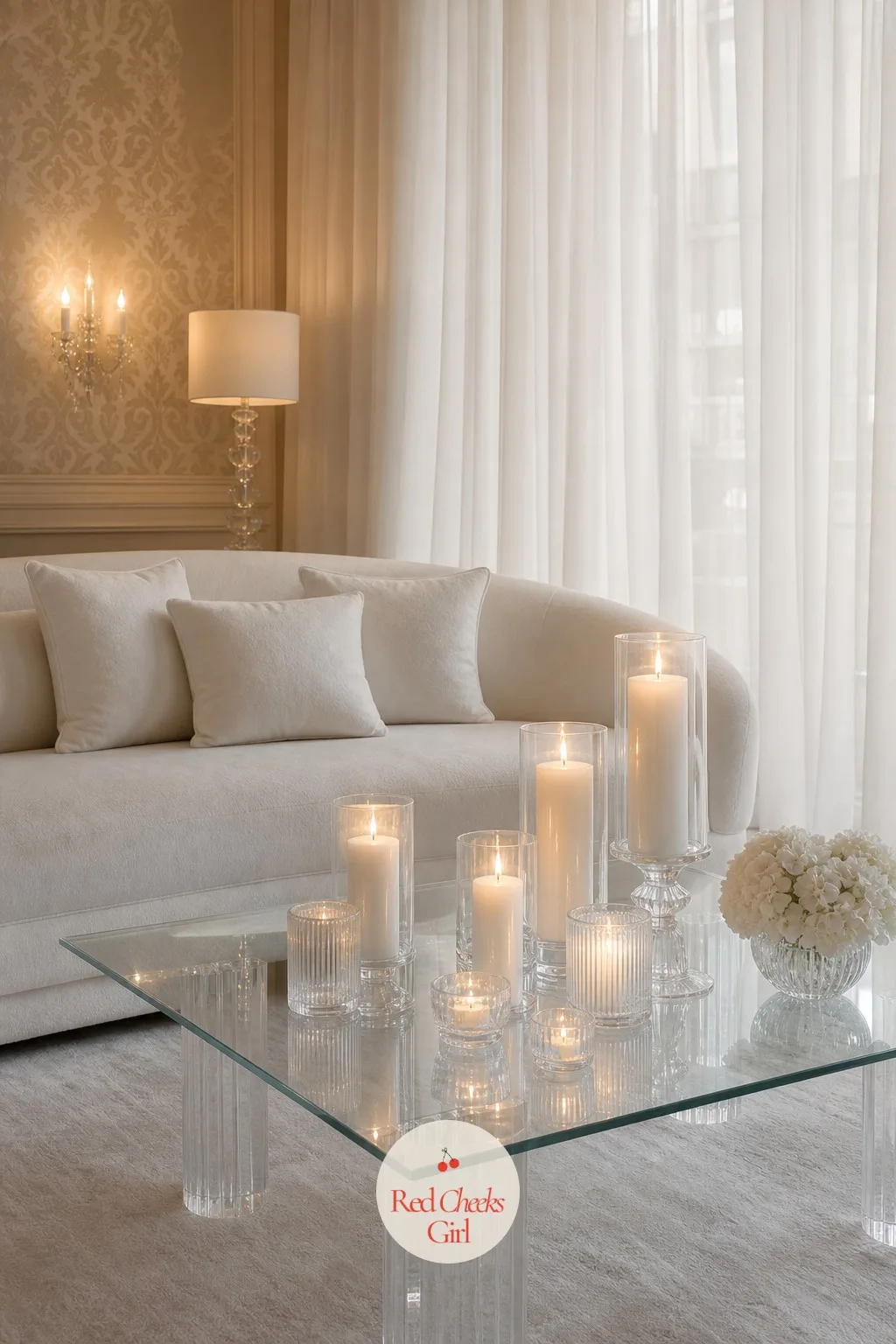 A Sheer-Draped Lounge Corner — If dinner runs long, guests need somewhere to drift to that is not just the bar. All white wedding decor