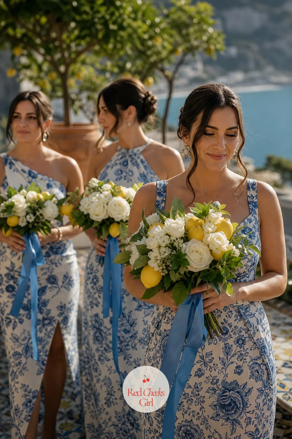 The Bridesmaids' Bouquets — Bridesmaids holding something too similar to the bride's bouquet muddy the photographs. Amalfi coast wedding