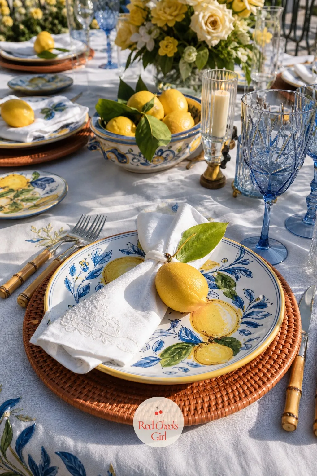 The Hand-Painted Ceramic Place Settings — White dinnerware at an Italian wedding looks like it was left over from a hotel. Amalfi coast wedding