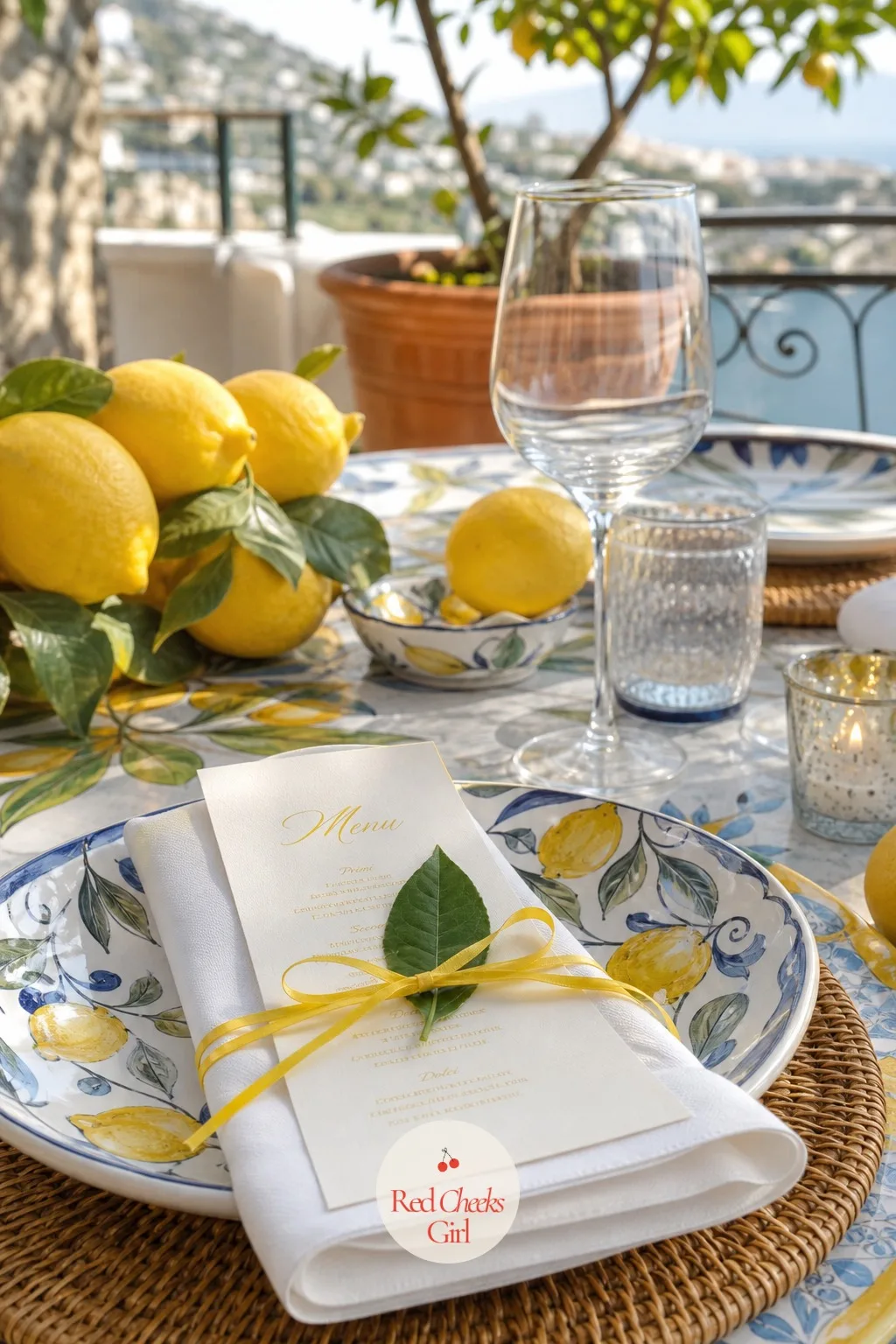 The Lemon Leaf Menu Cards — A guest staring at an unlabelled plate of unfamiliar Italian food is a guest who asks the waiter three times. Amalfi coast wedding