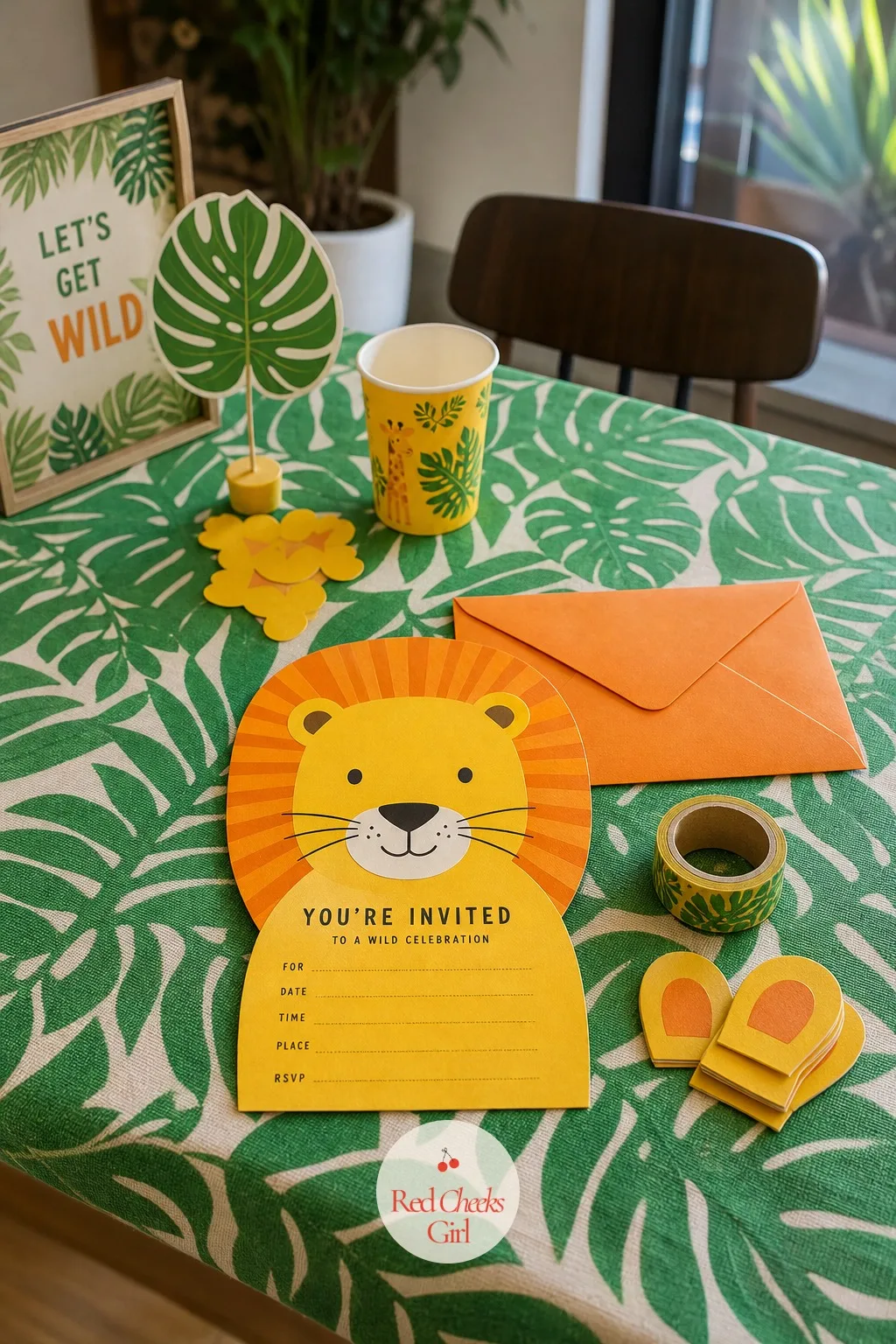 Animal Face Invitation Card — The invitation sets a parent's expectations before a single balloon goes up, so it is worth getting the colours right here first