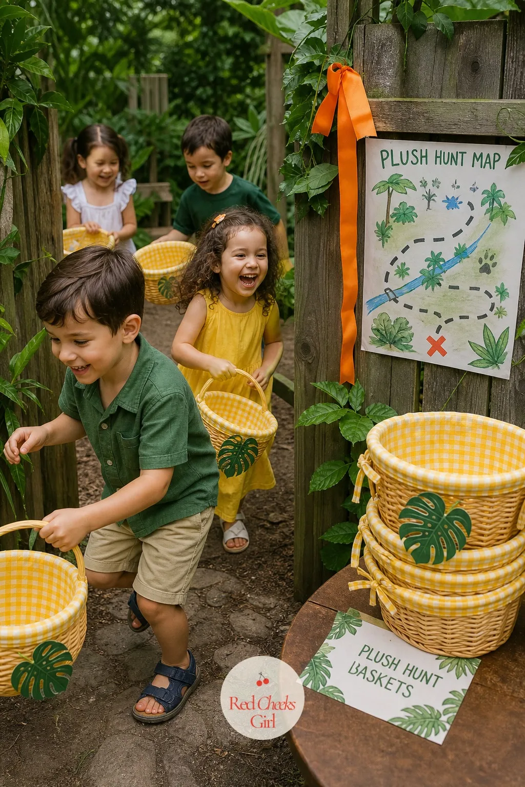 Plush Hunt Basket Station — Somewhere needs to catch all the plush animals once the hunt actually ends, or they scatter back into the garden within the hour.