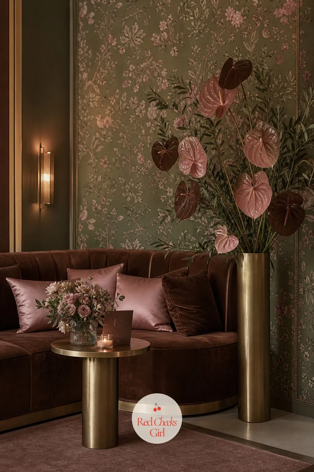 Lounge Corner With a Sculptural Floor Vase — Somewhere guests can sit down with a cocktail matters as much as the dinner tables, and it is easy to forget until