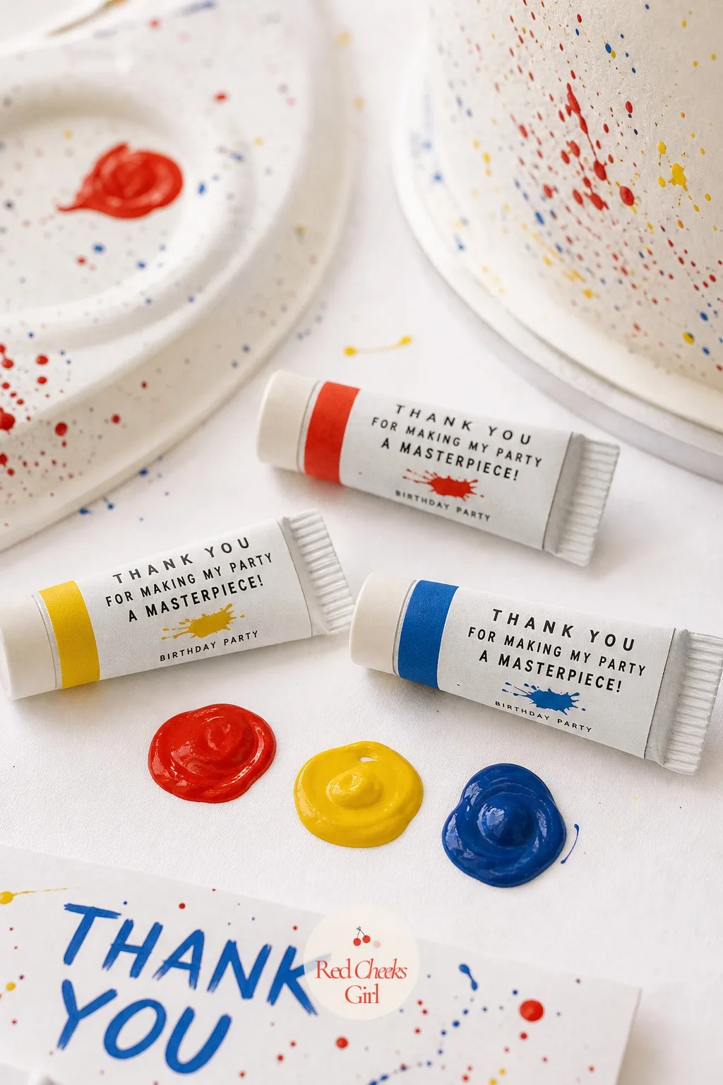 Paint Tube Lip Balm Favors — The smallest touch in the bag. Art themed birthday party ideas
