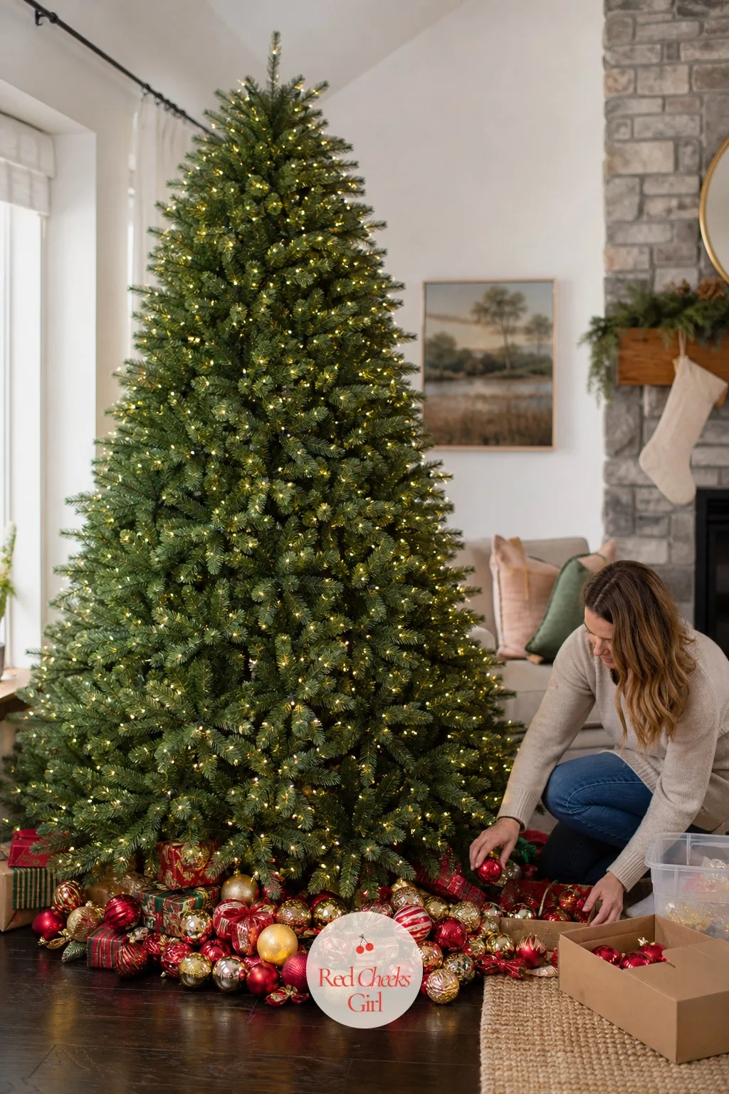 National Tree Company 7.5ft Pre-Lit Dunhill Fir Artificial Christmas Tree — This is the tree most people picture when someone says Christmas tree: wide, dense