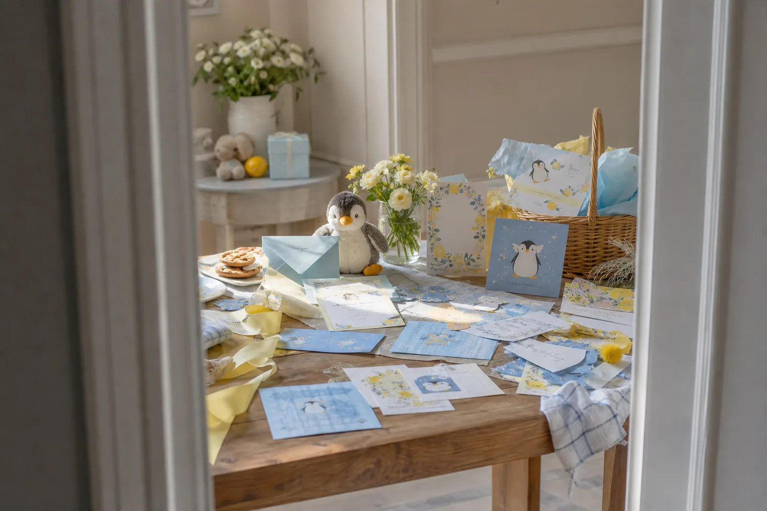 23 Baby Shower Invitations With Free Printables From Winter Penguins to Amalfi Lemons