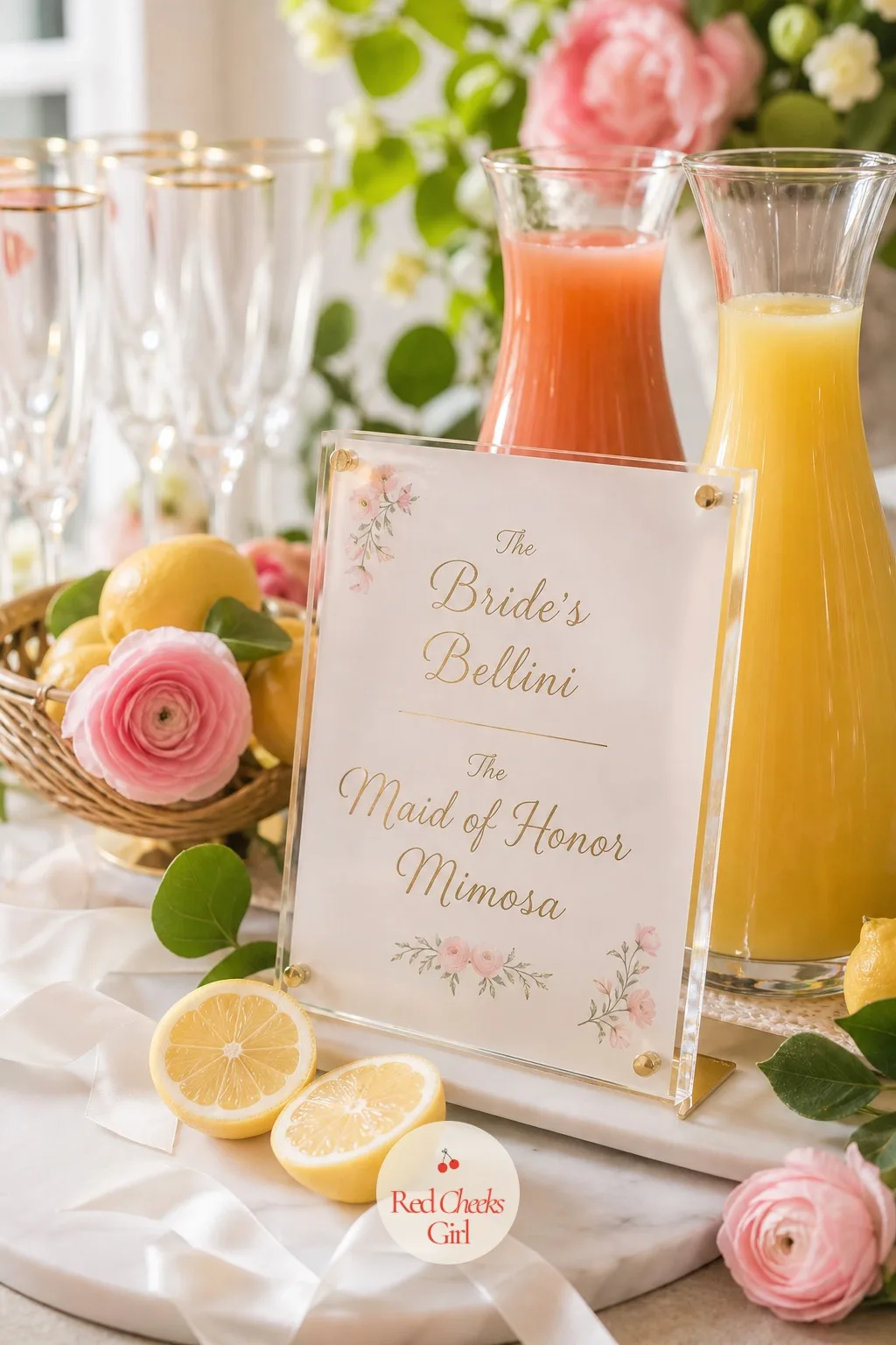 The Drink Menu Sign — A bar without a sign leaves half the guests guessing what to pour. Bachelorette brunch