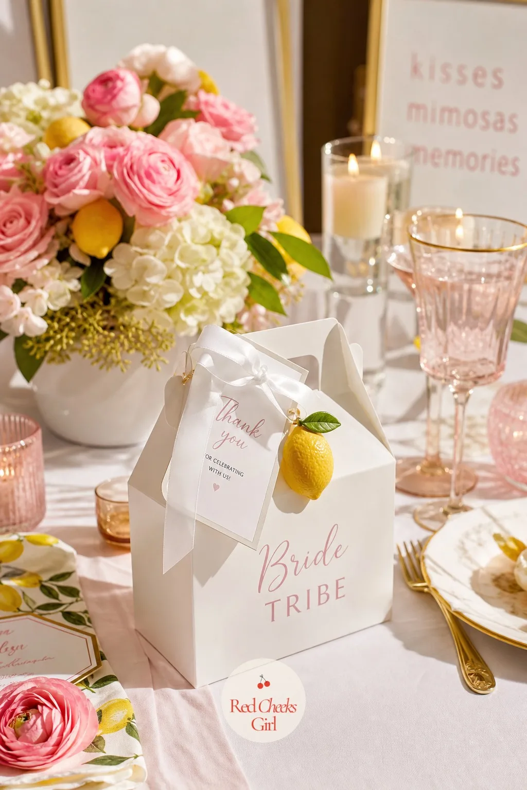 The Favor Box — A champagne bottle handed over bare looks like an afterthought at the door. Bachelorette brunch