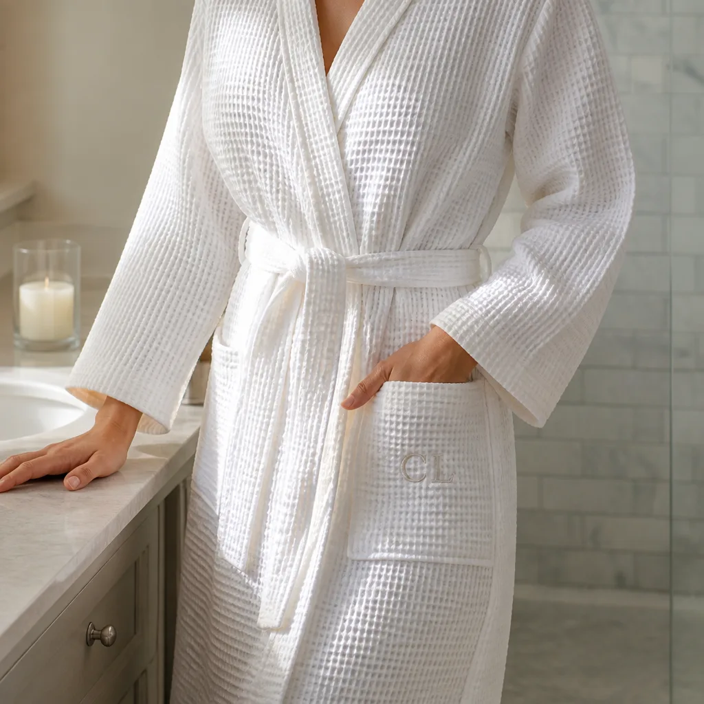 Monogram Robe — This is the one she will still own in five years, folded on the back of a bathroom door long after the party playlist is forgotten.