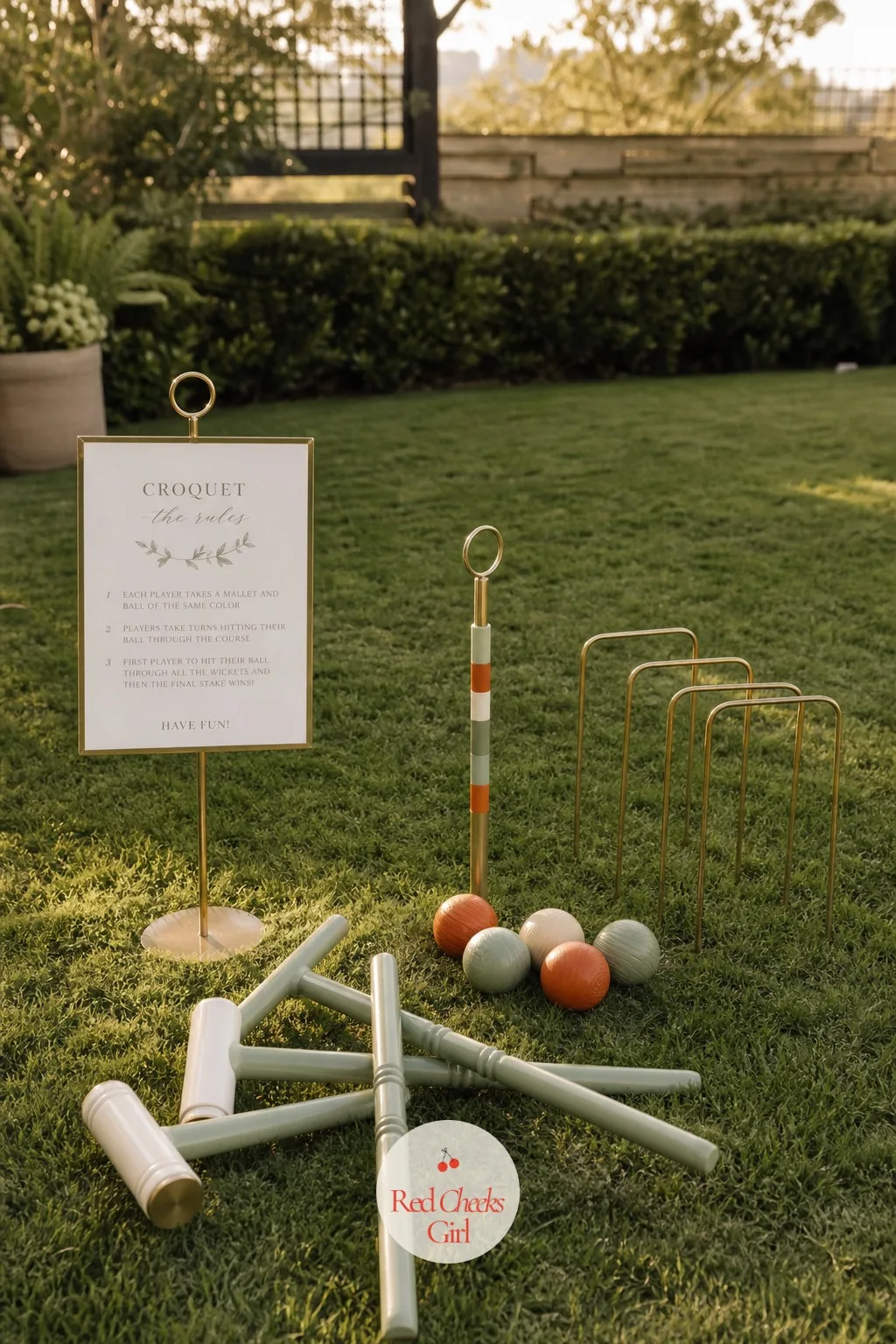 The Croquet Set on the Lawn — Something to do before dinner that does not need much explaining, and that gives guests who do not know each other yet a reason