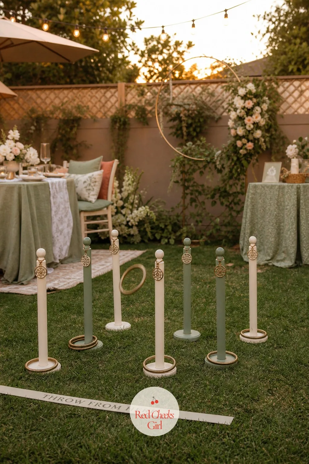The Ring Toss Game — Fast, a little loud, and over in a few minutes, which makes it the easiest game of the afternoon to get a crowd into. Backyard engagement