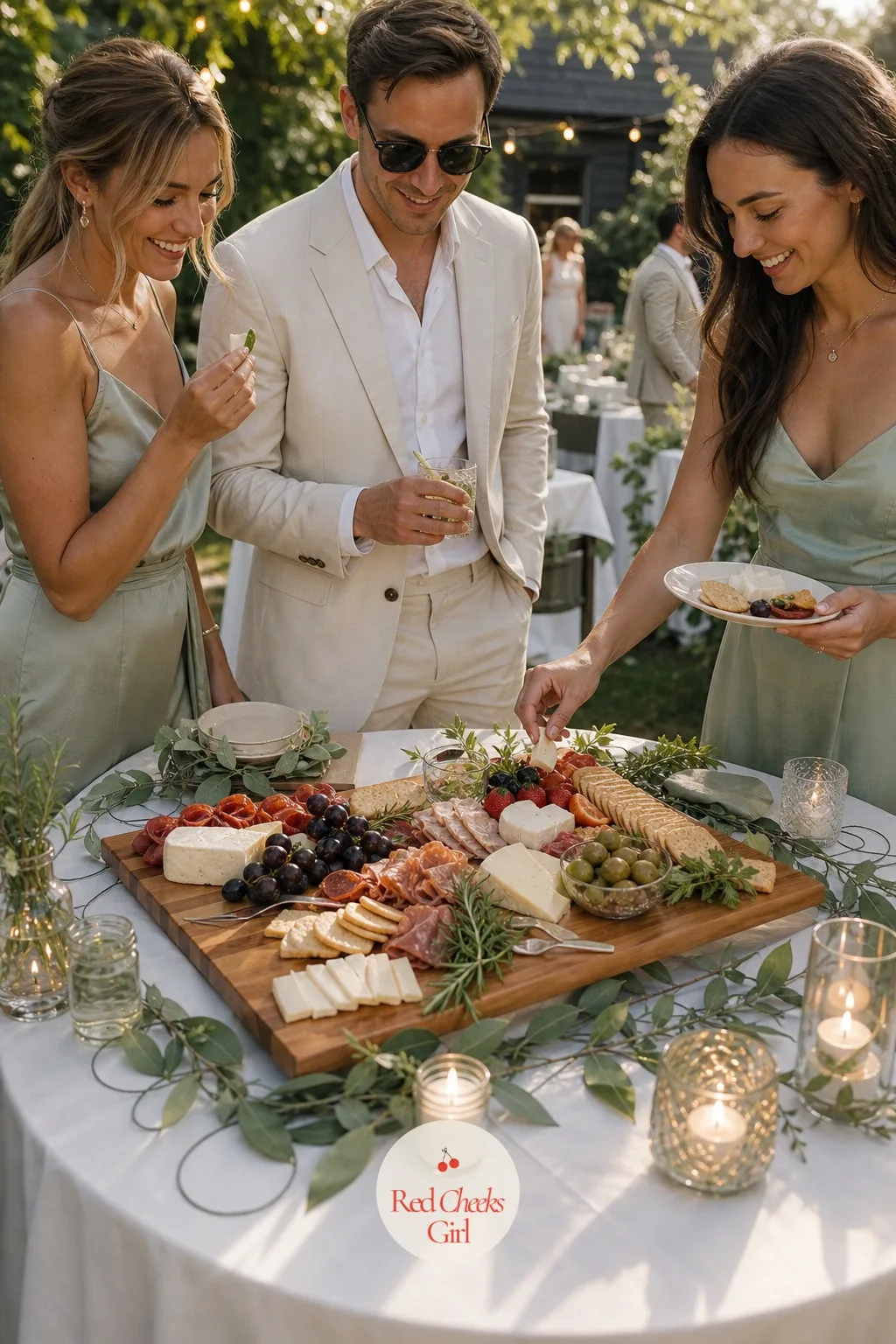 An Appetizer Board For Cocktail Hour — Cocktail hour with nothing to eat turns hungry guests impatient fast, right when photographs are supposed to be