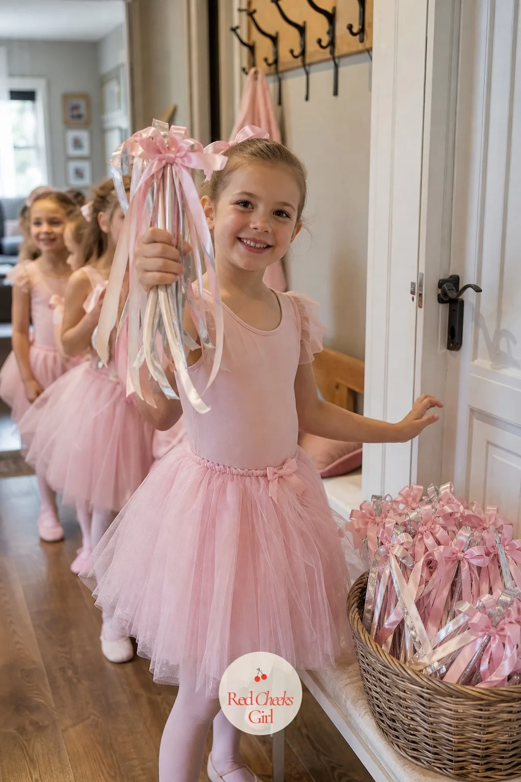The Ribbon Bouquet Favor — A goody bag gets opened once and forgotten by dinner. Ballerina themed birthday party