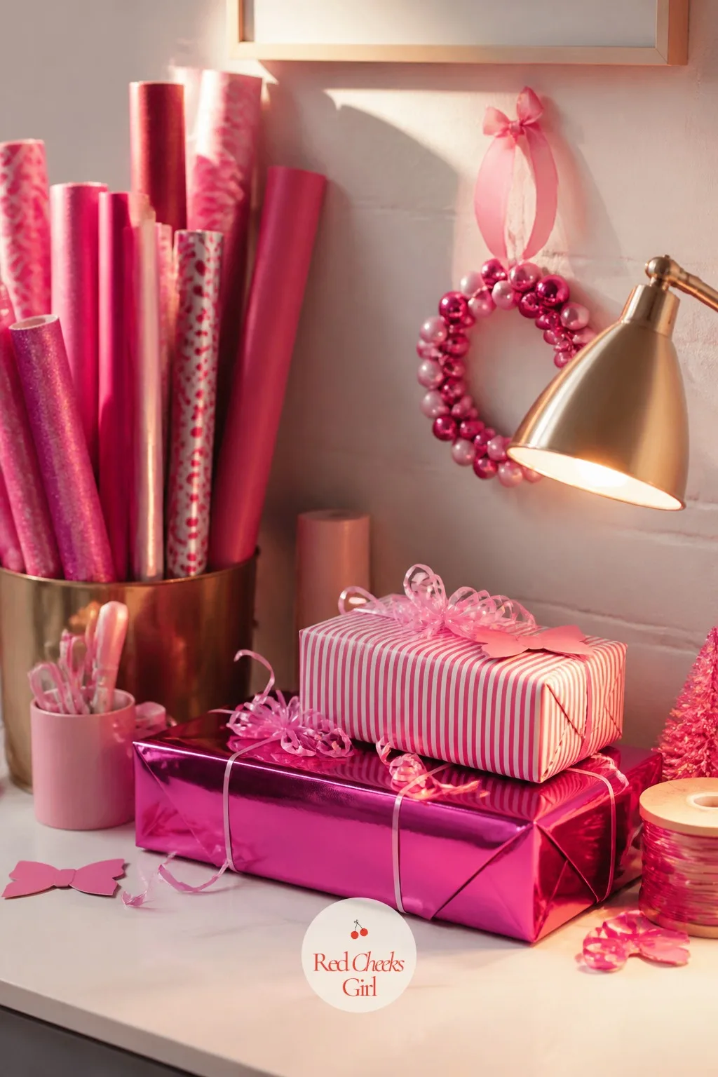 The Gift Wrapping Corner, Where Parcels Get Dressed Like Dolls — A pile of unwrapped gifts never looks finished until the paper goes on, and here the paper