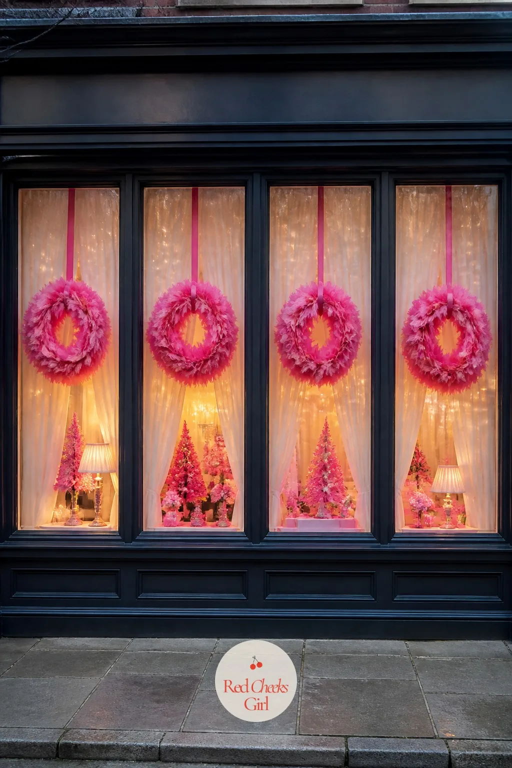 The Windows, Seen From the Street — A house with bare windows after dark looks like nobody is home, theme or not. Barbie christmas