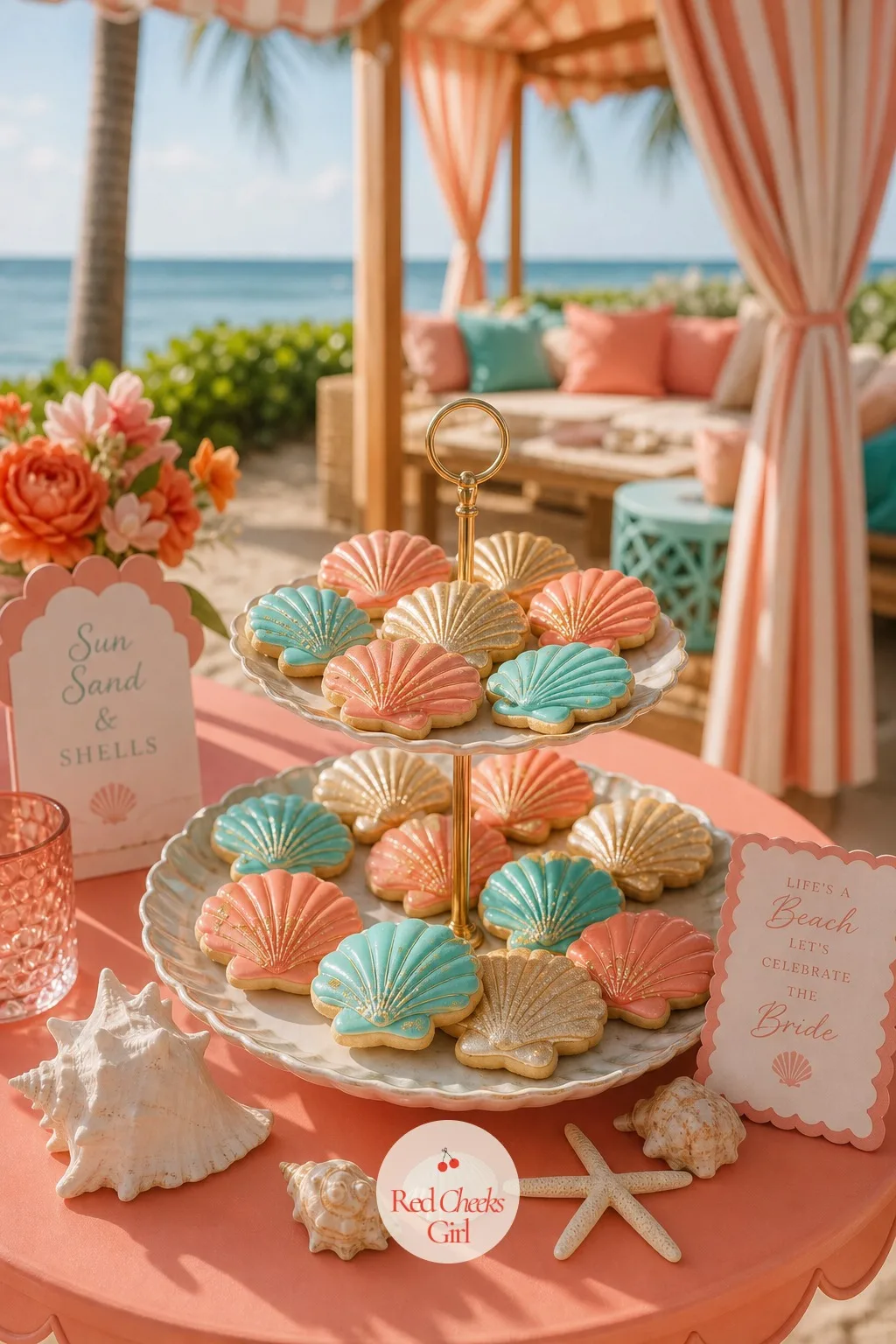 Shell-Shaped Butter Cookies — Dessert is the one place the motif can go straight onto something edible, so let it. Beach bachelorette party