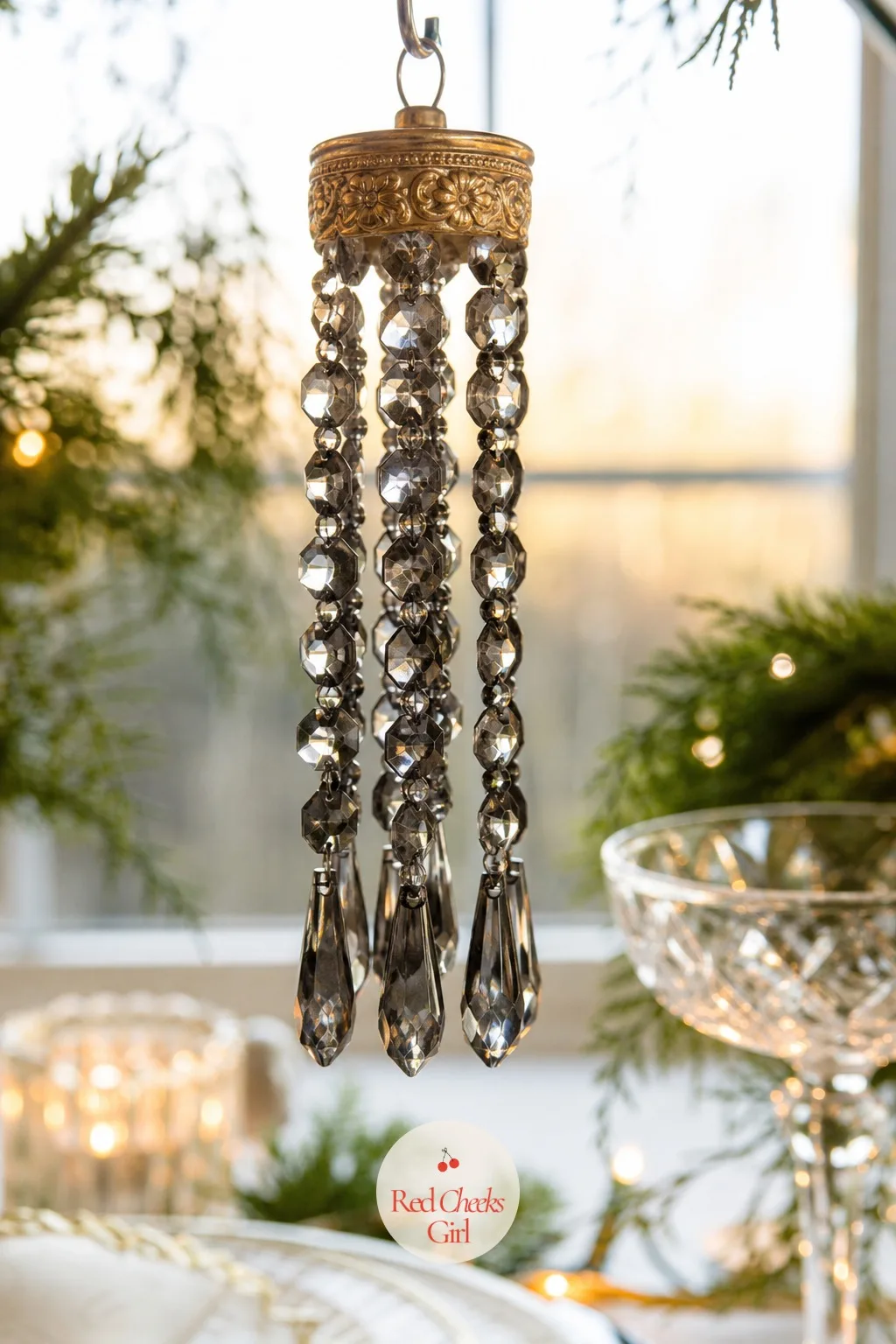Crystal Chandelier Drop Cluster — Most ornaments hang flat against the branch. Beaded christmas ornaments diy