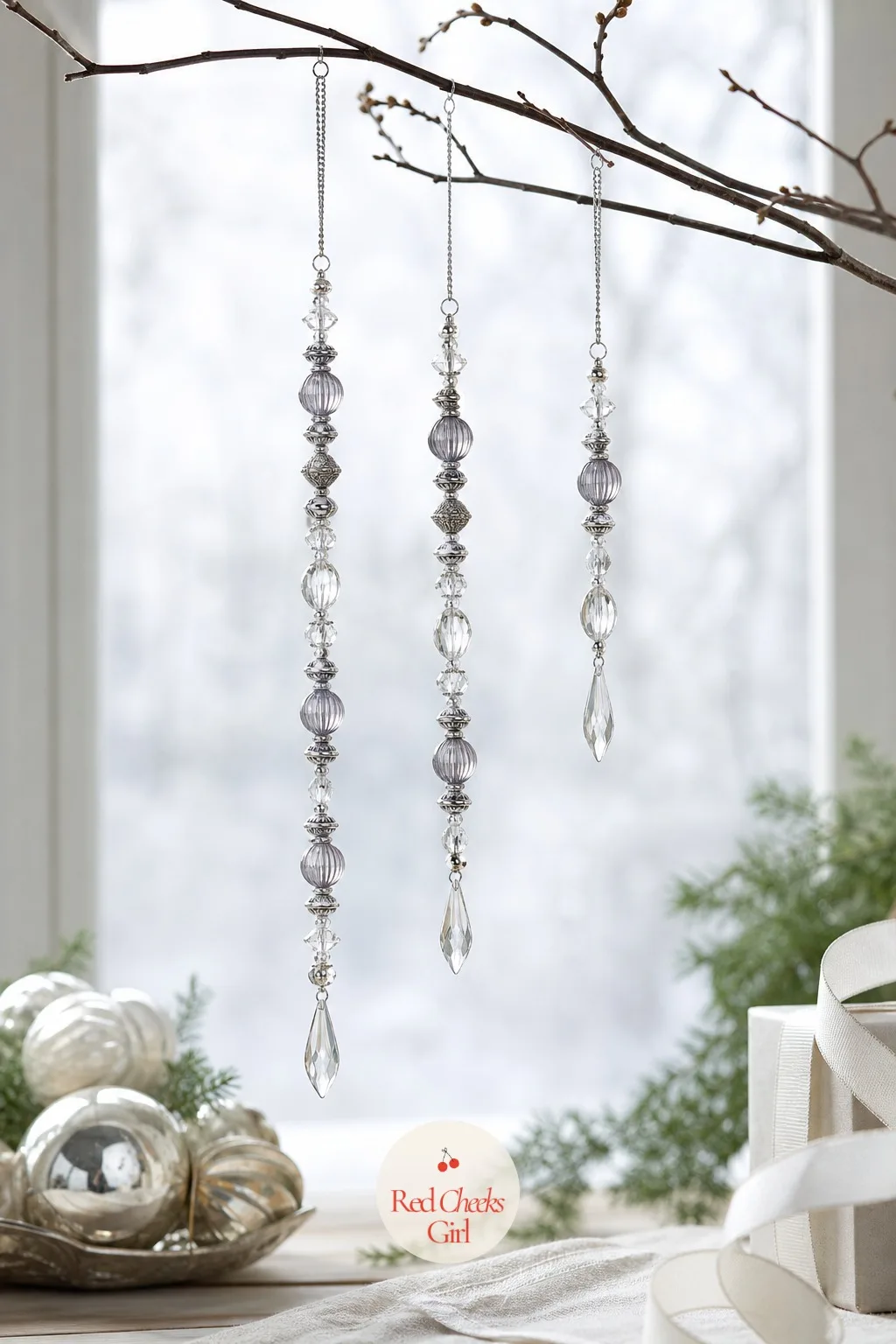 Graduated Beaded Icicle — Real icicles melt into the gutter by noon. Beaded christmas ornaments diy