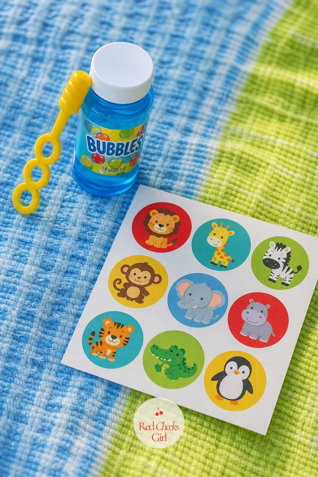 Bubbles And A Sticker Sheet — At this age the party itself is still a lot to process, and the bag does not need to work very hard. Birthday party gift bag ideas