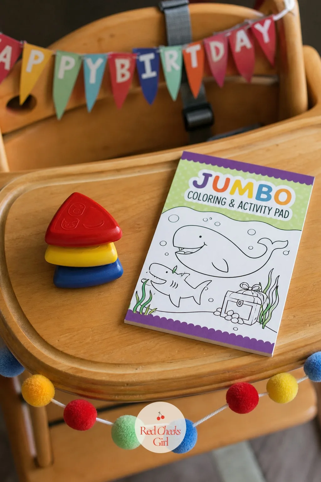 Chunky Crayons With A Mini Coloring Pad — Standard crayons snap under a toddler's grip within the first five minutes, and then the complaining starts. Birthday